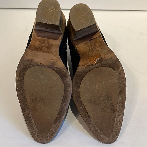 Vince Black Leather Heeled Ankle Booties Size 6.5 - Picture 11 of 14